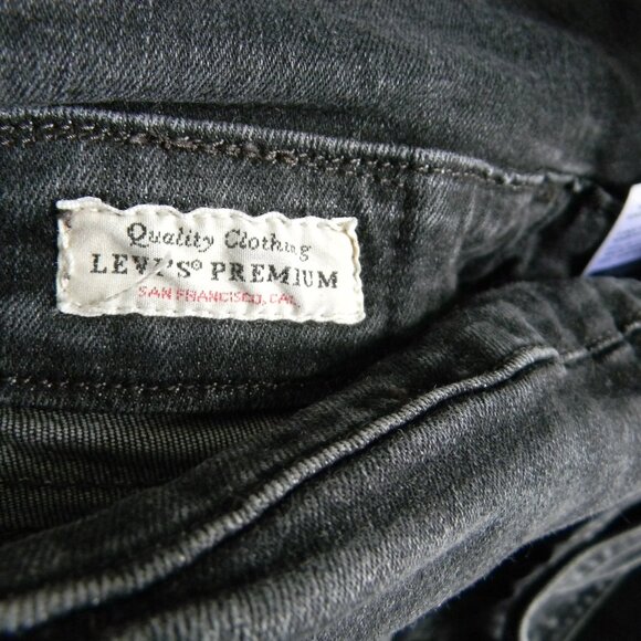 Levis Premium Black Denim Skinny Overalls Jumper - Size 26 SIDE ZIPPERS - Picture 2 of 8